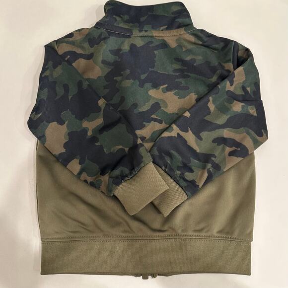 Nike Toddlers Full Zip Jacket Size 12M Green Camouflage Poly Outdoor Sportswear - Picture 2 of 5